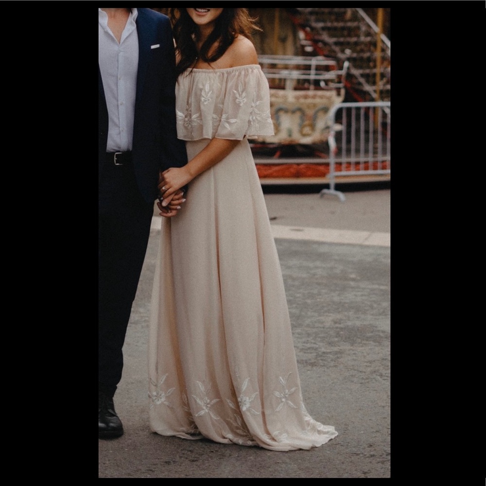 BHLDN Anthropologie like new maxi dress w/ beading
